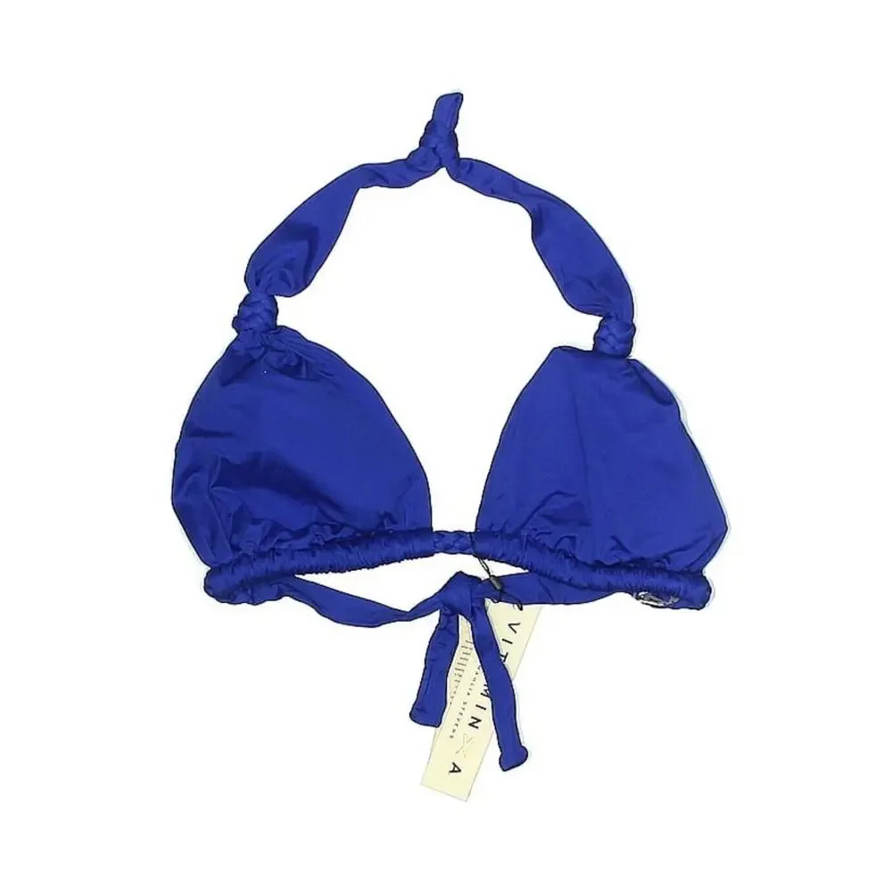 NWOT Vitamin A Klein Cobalt Blue Chloe Braided Bikini Halter Top XS